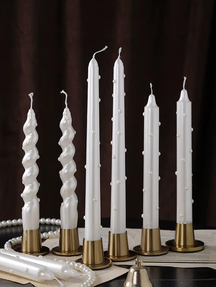 Bougie décorative de fête en perles DIY | Ornements de bureau d'ambiance haut de gamme | Décoration de la Saint-Valentin