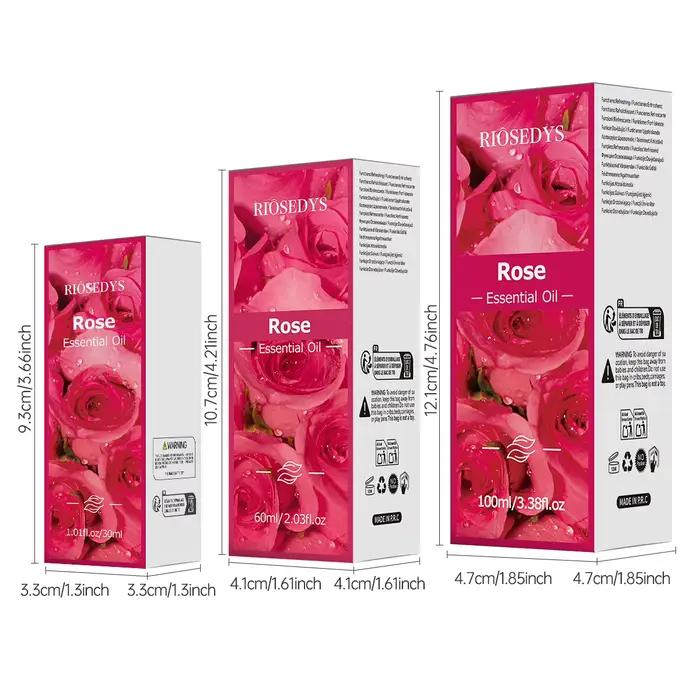 Huile essentielle de rose, huile parfumée aux notes florales élégantes pour diffuseurs, projets de bricolage parfumés et aromathérapie, parfum romantique et délicat.