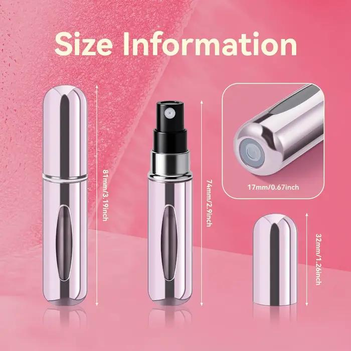 Flacon de parfum rechargeable pour voyage, mini flacon de parfum 5 ml, flacons de parfum portables rechargeables pour femmes et hommes, petit flacon vaporisateur.