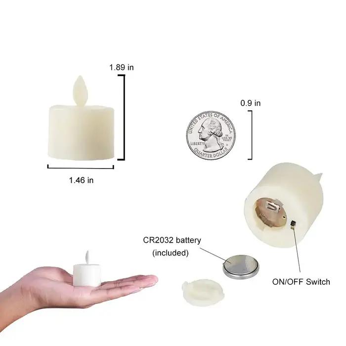 Bougies chauffe-plat LED à mèche mobile blanc chaud