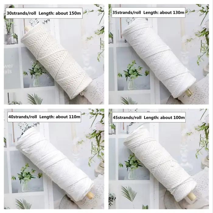 Mèches de bougie tissées en coton pour fabrication de bougies faites à la main, avec plusieurs couleurs et épaisseurs pour diverses tailles de bougies occasions spéciales et intérieur