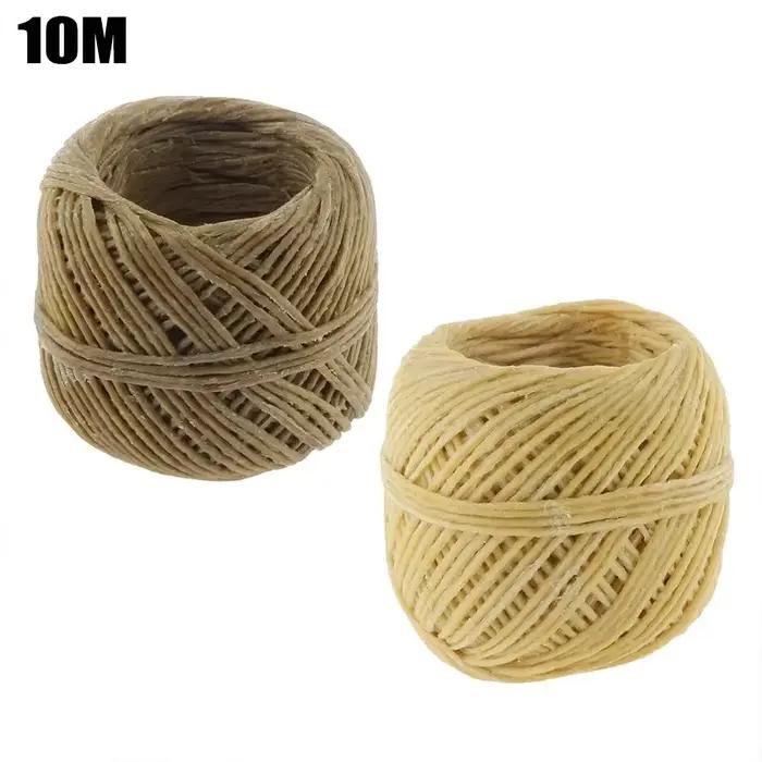 Rouleau de Cire d'Abeille Naturelle Enduit pour Bougie, Accessoire de Bougie, Chanvre, Pot, DIY, 1 Pièce, 10m