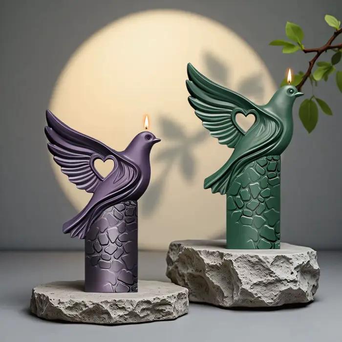 Moule à bougie colombe de la paix 3D, ornement de Pigeon, savon d'aromathérapie, Sculpture en gypse, fabrication de cadeaux, moule en résine époxy et Silicone