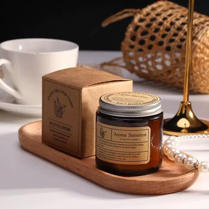 Bougie parfumée aromatique sans fumée cire de soja tasse en verre décoration maison festival mariage cadeau fête anniversaire