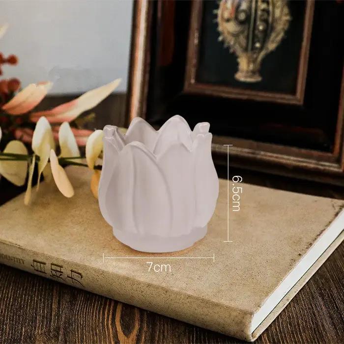 Bougeoir romantique en forme de tulipe