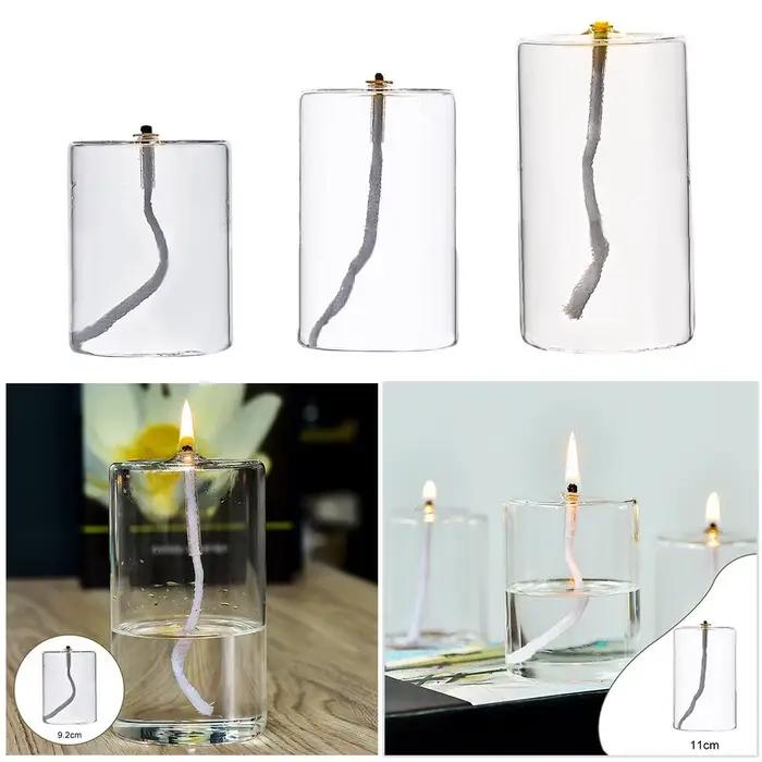 Bougie à huile en verre rechargeable pour décoration de maison et occasions spéciales, idéale pour fêtes, Noël, vacances, ambiance romantique et élégante à offrir