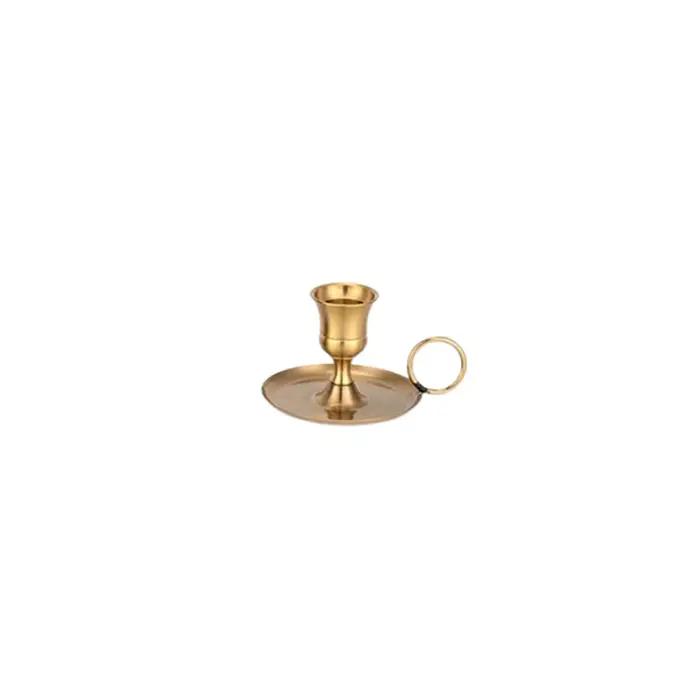 Bougeoir en métal, chandelier de bureau, bougeoir avec poignée, pièce maîtresse, Table à manger, déc
