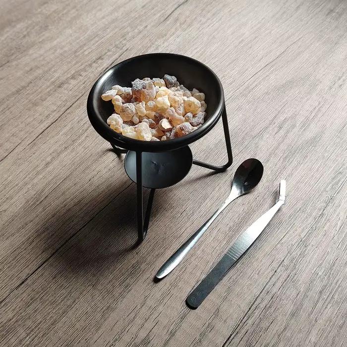 Brûleur et ensemble d'encens 50g, bougie minimaliste d'encens de qualité supérieure, chauffe-encens chauffant pour résine, poudre d'huile d'encens