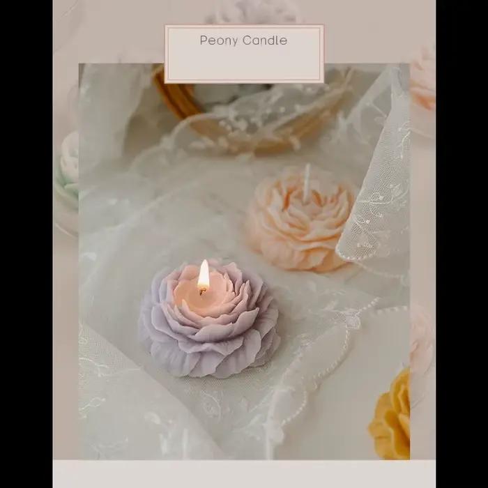 Bougie parfumée en forme de fleur de pivoine aromathérapie faite à la main pour décoration de la maison et relaxation chambre à coucher spa occasions spéciales