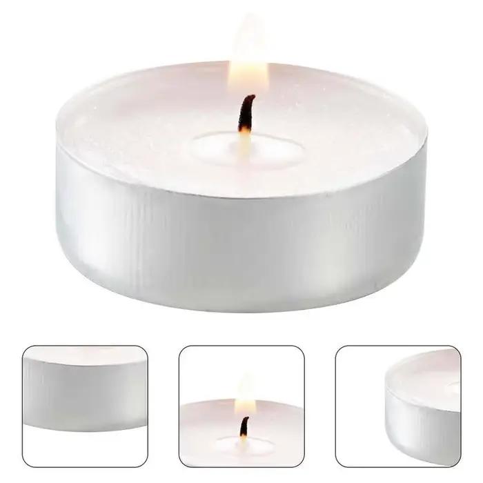 Bougies chauffe-plat non parfumées longue durée sans fumée ni gouttes pour ambiance romantique et détente en piscine et à l'extérieur