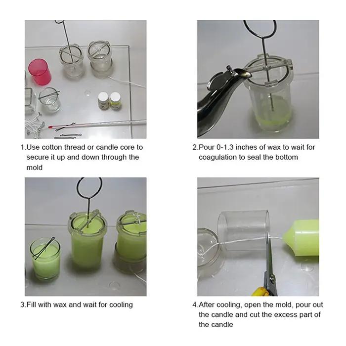 Bricolage artisanat fabrication de bougies moule cylindrique PC résistant aux hautes températures modèle en plastique