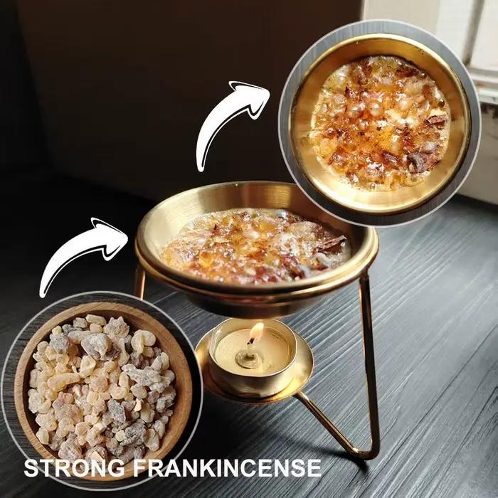 Brûleur et ensemble d'encens 50g, bougie minimaliste d'encens de qualité supérieure, chauffe-encens chauffant pour résine, poudre d'huile d'encens