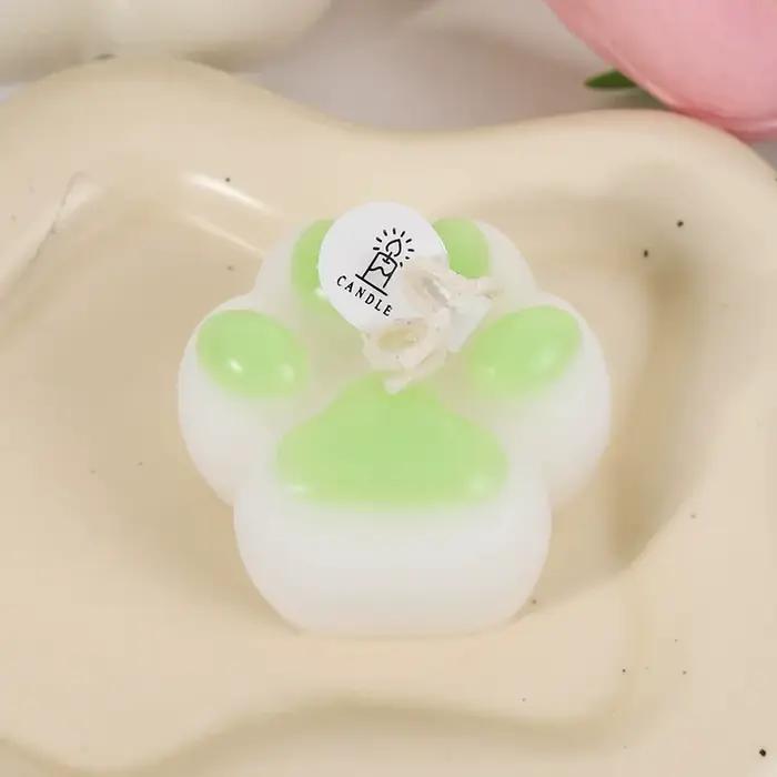 Bougie parfumée créative en forme de patte de chat, pour anniversaire d'animal de compagnie, commémo