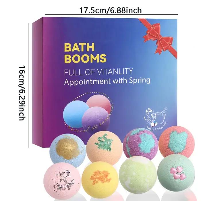 Ensemble cadeau de 8 boules de bain de 80g*8 avec sels de bain