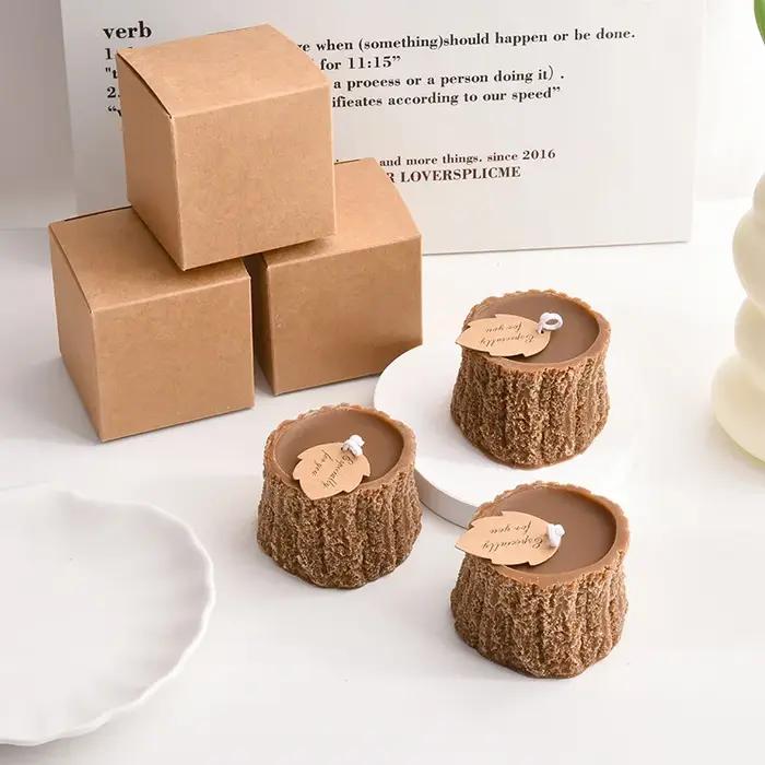 Ensemble de bougies en forme de souche d'arbre