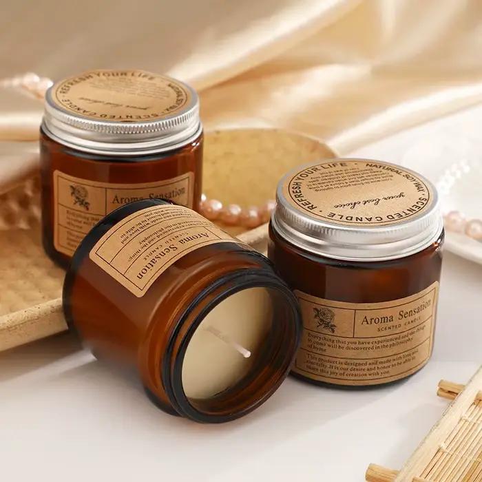 Bougie parfumée faite à la main en cire de soja