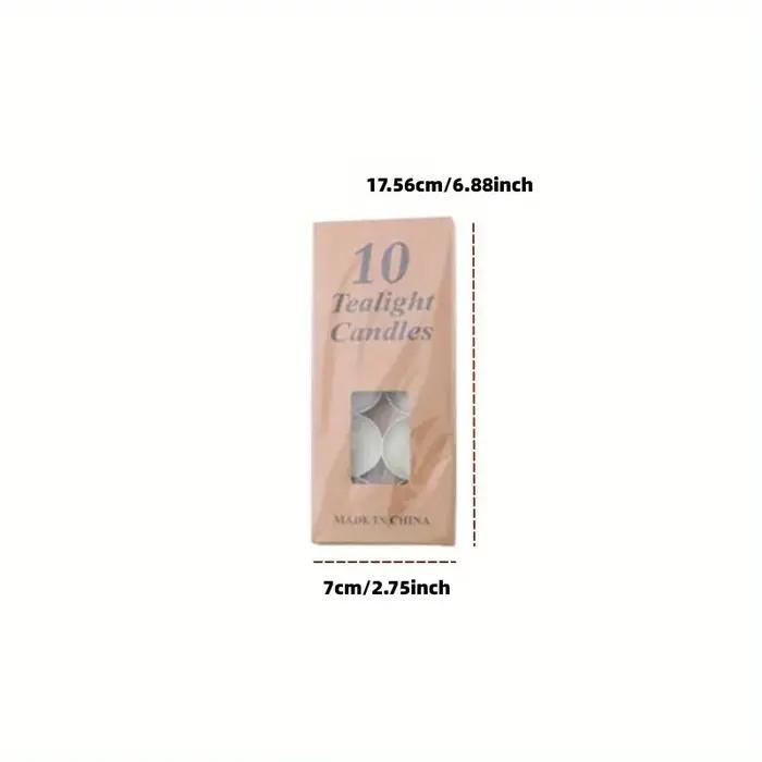 10 pièces/boîte bougie de cire de thé naturelle non parfumée blanche sans gouttes petite bougie déco