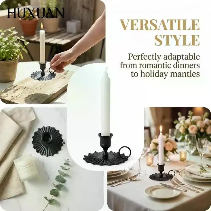 Chandelier de style européen pour la Saint-Valentin, porte-bougie rétro à tête unique, support de bougie conique