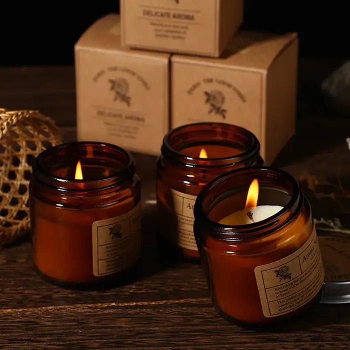 Bougie de soja parfumée pour la saint-valentin