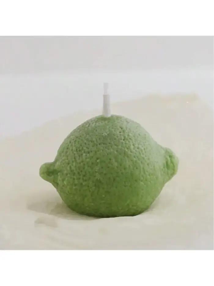 Bougie parfumée au citron réaliste et mignonne, en cire de soja, pour l'aromathérapie, décoration d'