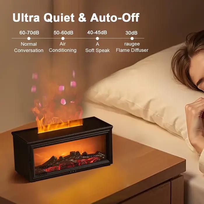 Humidificateur d'air aromatique, diffuseur d'huile essentielle de cheminée à flamme, machine à brume fraîche USB de bureau, diffuseur d'arôme ultrasonique avec télécommande