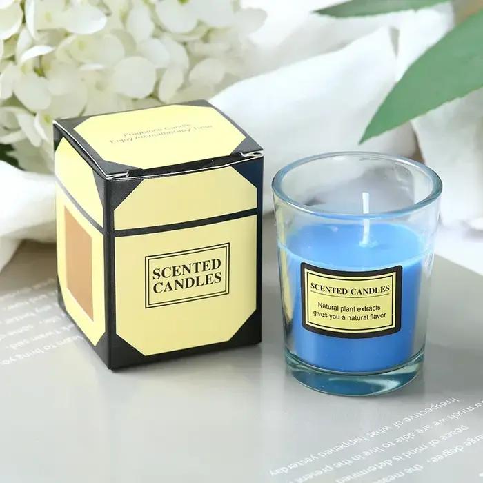 Bougie aromatique en cire de soja en forme de coupe pour ambiance de détente et bien-être occasionnelle relaxation chez soi ou à offrir
