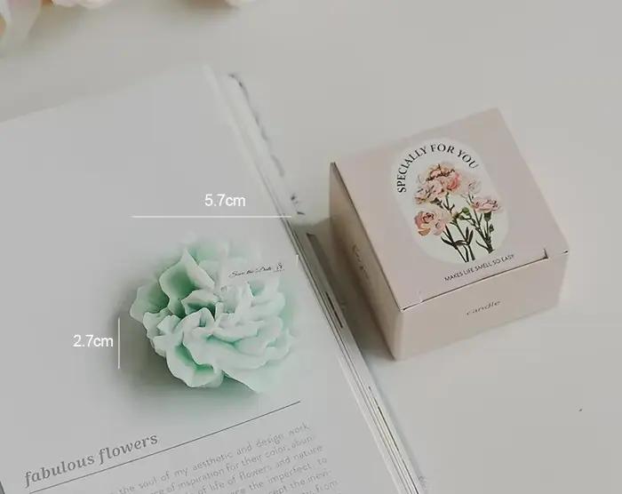 Bougie d'œillet parfumée faite à la main, bougie d'avertissement de soja d'aromathérapie, mariage, a