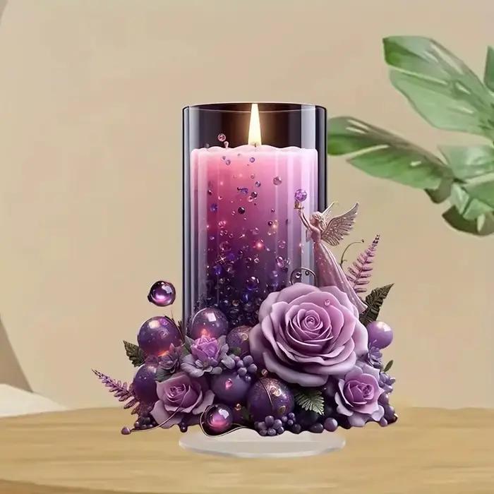 Bougie de prière polyvalente de couleur violette - Cadeau idéal pour les fêtes