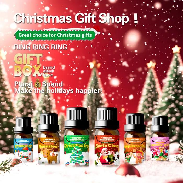 Huiles Essentielles de Noël Parfum de Fête Huile Aromathérapie Cadeau de Noël pour Maison Atmospère Chaleureuse Occasions Spéciales