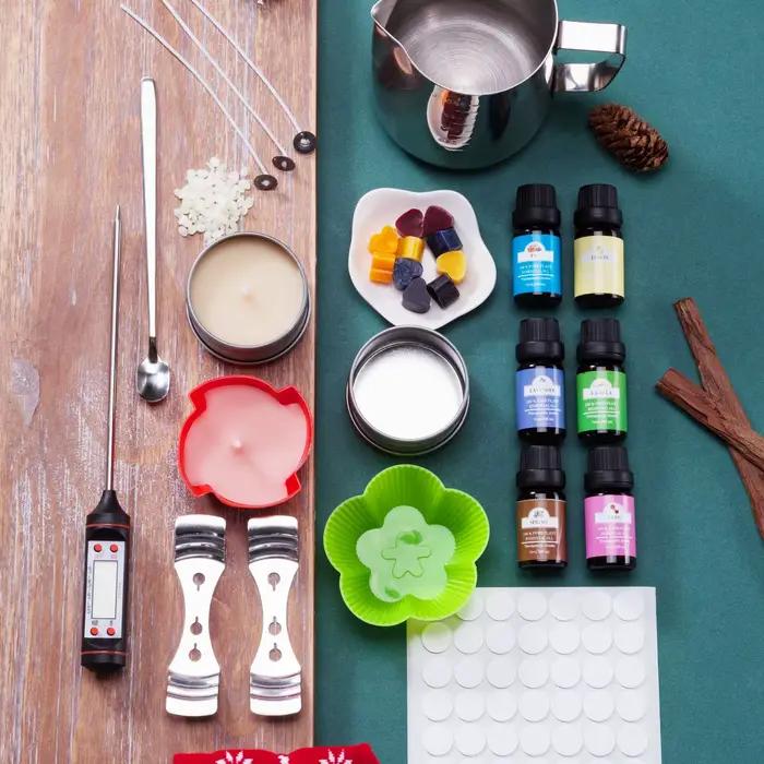 Kit de bougies bricolage en forme de haricot de soja