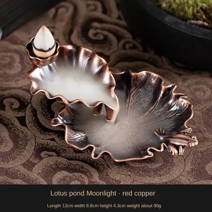 Brûleurs d'encens à reflux feuille encensoir cascade tour cônes d'encens brûleur porte-parfum bois de santal aromathérapie décor à la maison