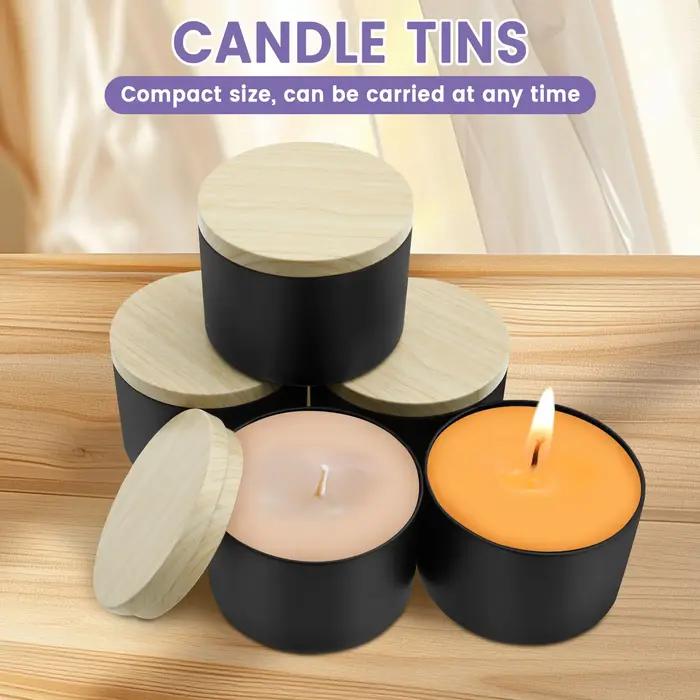 Boîtes à bougies rondes vides de 8oz avec couvercles