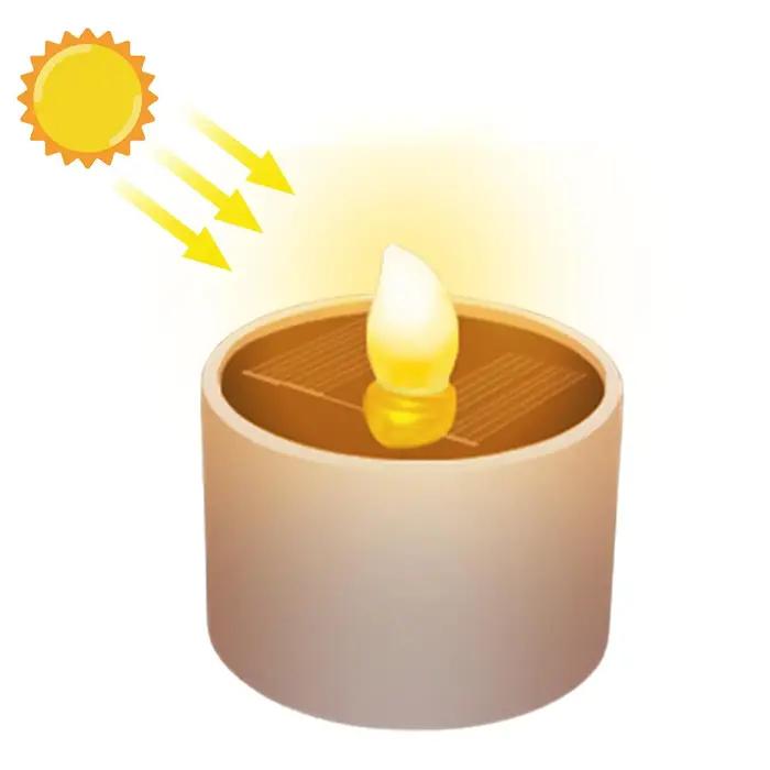 Bougie chauffe-plat LED solaire bougies LED sans flamme extérieure étanche