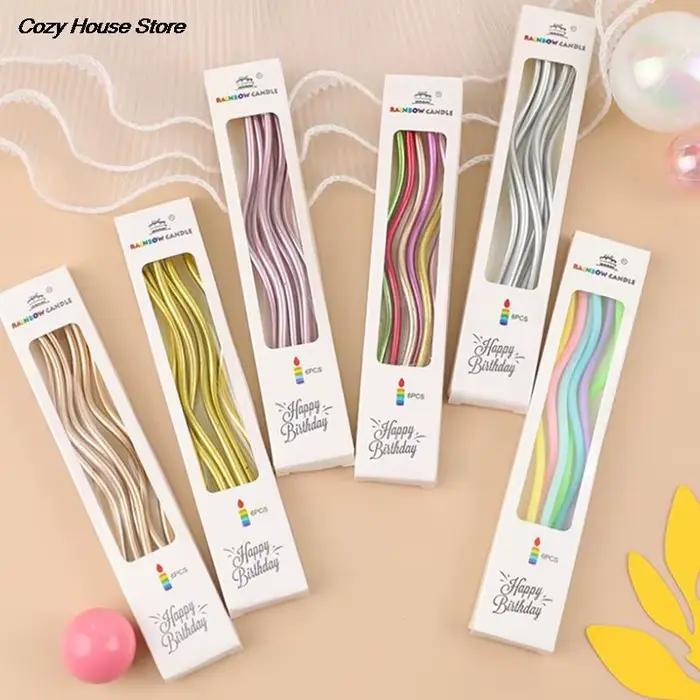 Bougie à Gâteau en Spirale Incurvée Colorée