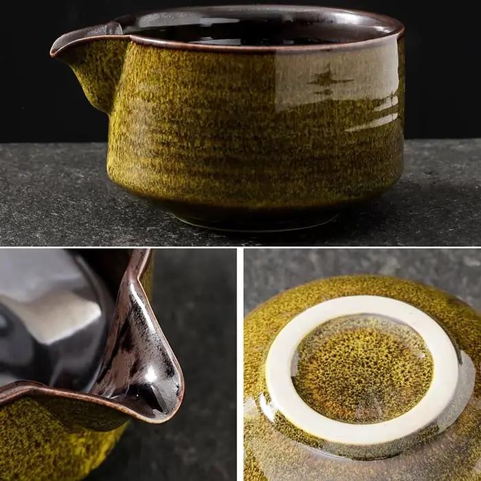 Ensemble Matcha japonais fait à la main, bol facile à nettoyer, fouet en bambou, cuillère à thé, outils de fabrication de thé, accessoires de cérémonie, 7 pièces, 4 pièces