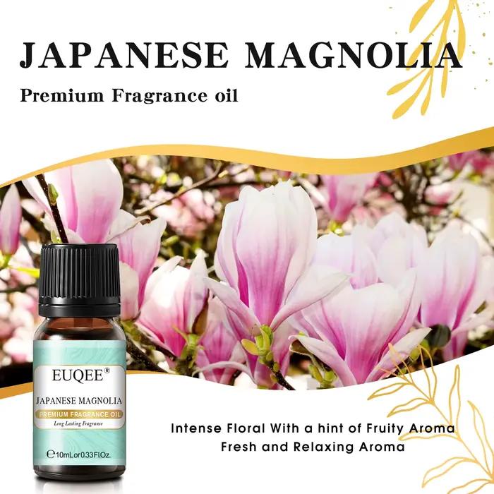EUQEE 10ML huile parfumée série florale pour aromathérapie, fabrication de bougies, huiles aromatiques de tarte de citrouille de Magnolia japonaise de noix de coco et de vanille