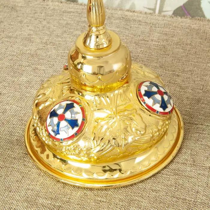 HT – bougeoir en alliage métallique à 7 branches, pour église, décoration de la maison, fabricant de bougeoirs orthodoxes plaqués or, nouvelle vente