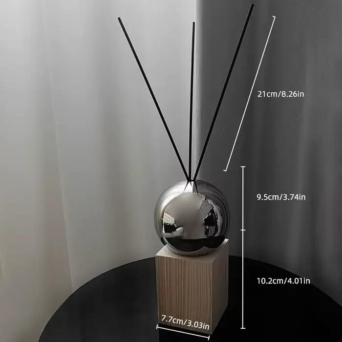 Diffuseur d'huiles essentielles sans flamme, base en bois massif et acier inoxydable 304, décoration