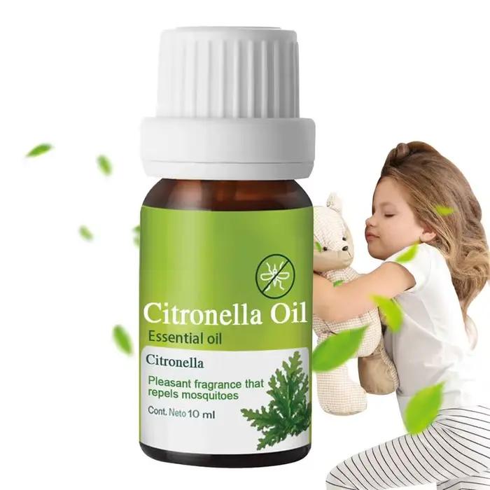 Huiles naturelles de citronnelle, parfum agréable, diffuseur d'huile essentielle de citronnelle, huile essentielle aromatique, répulsif contre les moustiques, 10ML