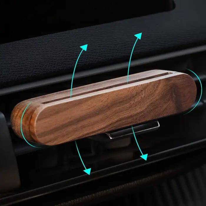 Diffuseur de parfum pour voiture en bois, clip diffuseur d'aromathérapie, diffuseur en bois, accessoires décoratifs pour voiture, système de ventilation automobile