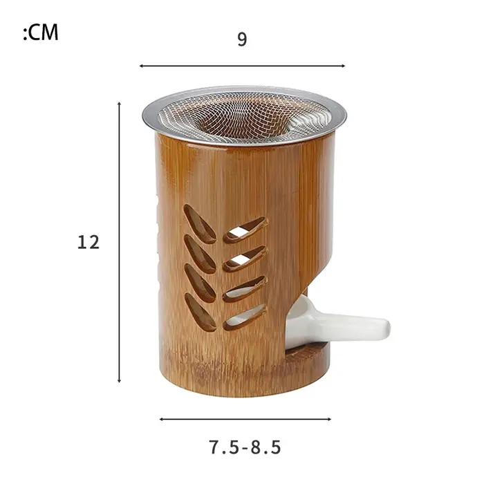 Support de Bougie en Bambou et Métal pour Aromathérapie