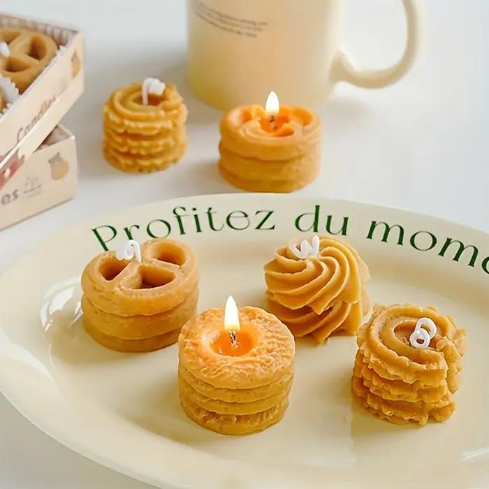 Coffret cadeau de 4 bougies aromatiques en forme de biscuits