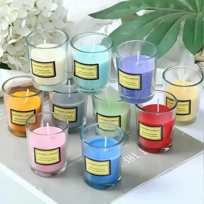 Bougie aromatique en cire de soja en forme de coupe pour ambiance de détente et bien-être occasionnelle relaxation chez soi ou à offrir
