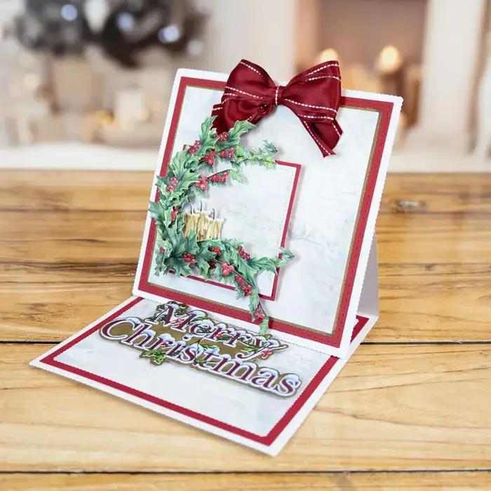 Bougies de fleurs de houx de la paix pour un Noël joyeux matrices de découpe en acier au carbone pour scrapbooking bricolage carte de voeux occaions spéciales