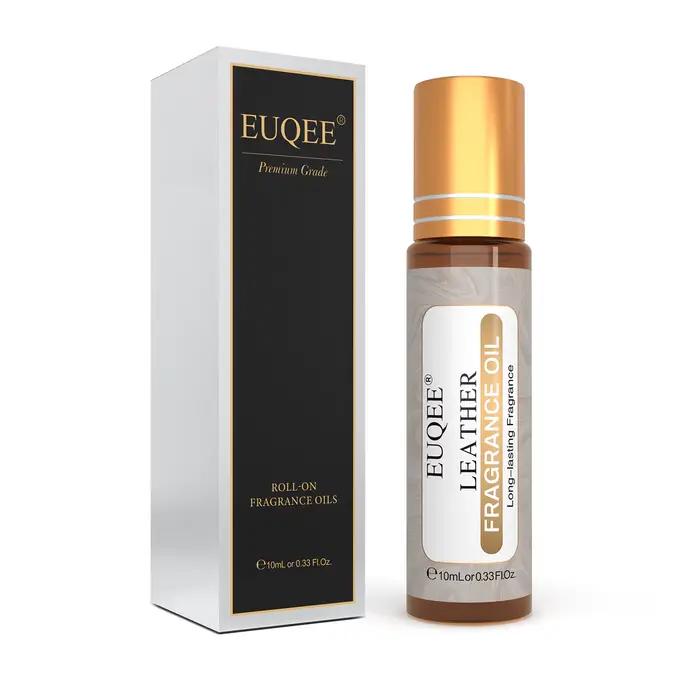 Huile Essentielle Aromatique EUQEE pour Hommes avec Applicateur à Bille, Huile Parfumée au Tabac Doux et au Cuir de Sang de Dragon pour la Création de Parfums et Sprays Aromatiques