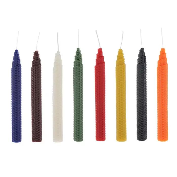 Bougies coniques en cire d'abeille fabriquées à la main pour décorations élégantes et ambiance romantique lors de soirées, mariages, cocktails et réceptions