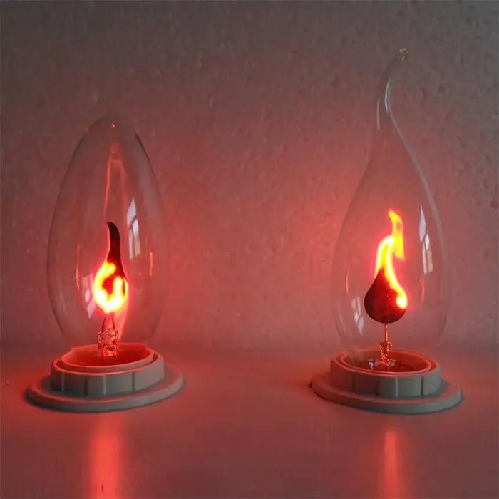 Ampoule de bougie effet flamme LED décoration intérieure vintage E14 gris clair jaune clair vert clair lumiere scintillante pour décoration maison chambre salon