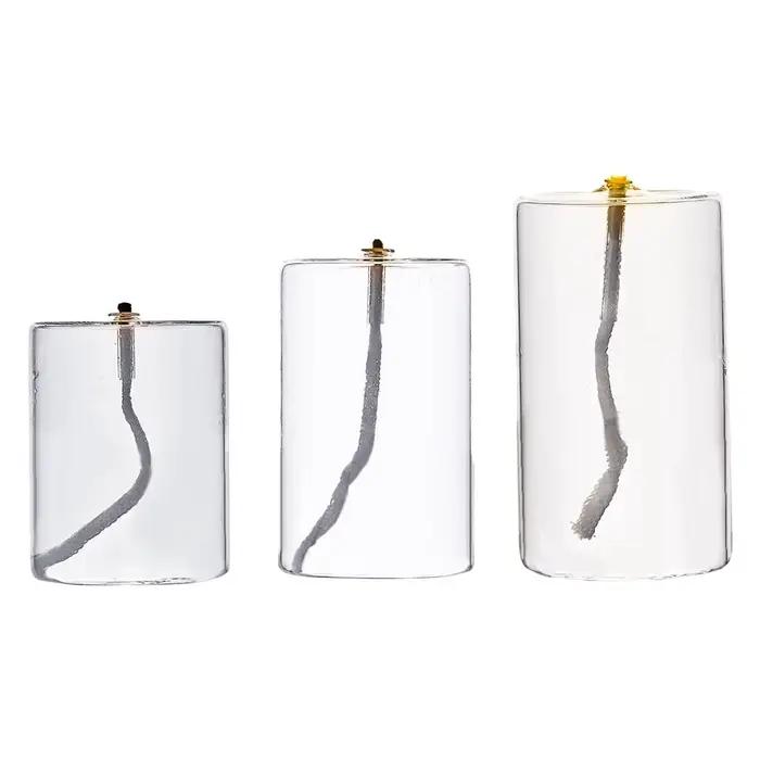Bougie à huile en verre rechargeable pour décoration de maison et occasions spéciales, idéale pour fêtes, Noël, vacances, ambiance romantique et élégante à offrir