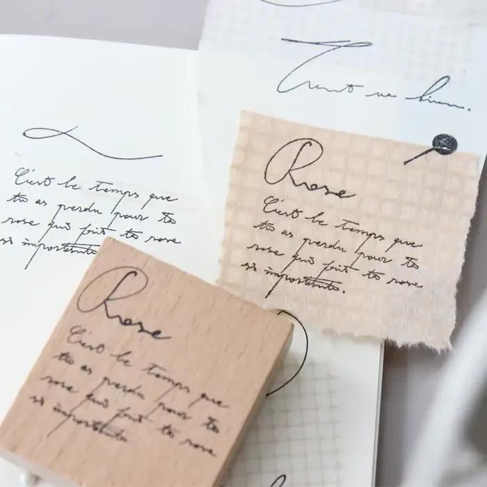 Bougie, Porte-bougie, Journal en bois, Tampon décoratif, Sceau de cire en caoutchouc, Fleur, Texte, Papeterie, Scrapbooking, Agenda