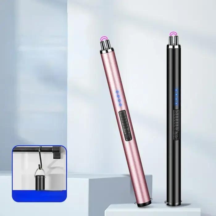 Briquet à bougie électrique coupe-vent sans flamme rechargeable par USB pour cuisine et barbecues sécurité bouton couleur choix occasions spéciales
